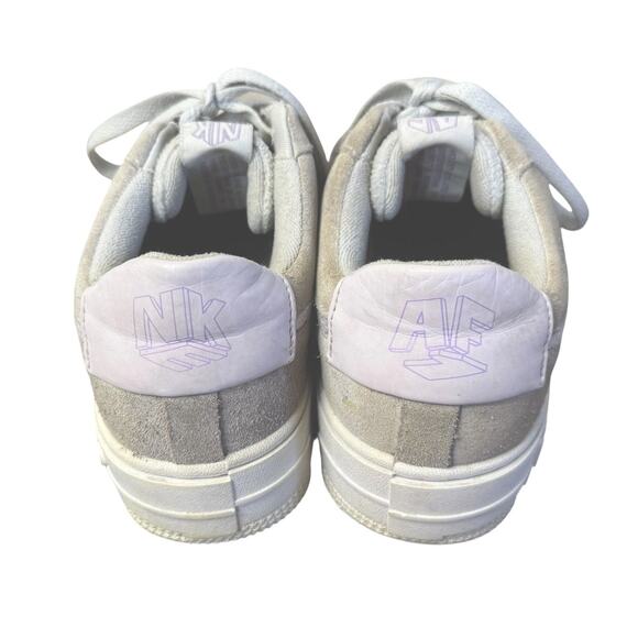 NIKE AIR FORCE ONE Fontanka Pearl White Light Bone Suede Platform Sneakers Sz 7 - Picture 7 of 11